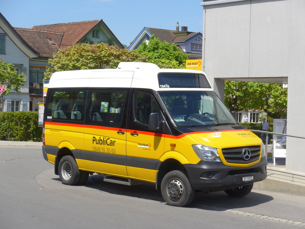 (180'331) - Haas, Eggerstanden - AI 6392 - Mercedes am 22. Mai 2017 beim Bahnhof Appenzell