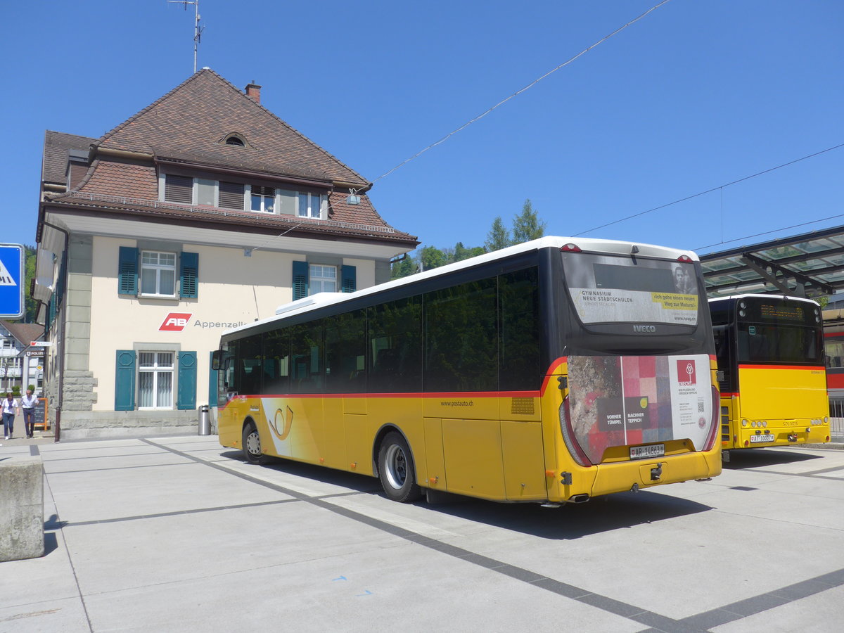 (180'340) - PostAuto Ostschweiz - AR 14'863 - Iveco am 22. Mai 2017 beim Bahnhof Teufen