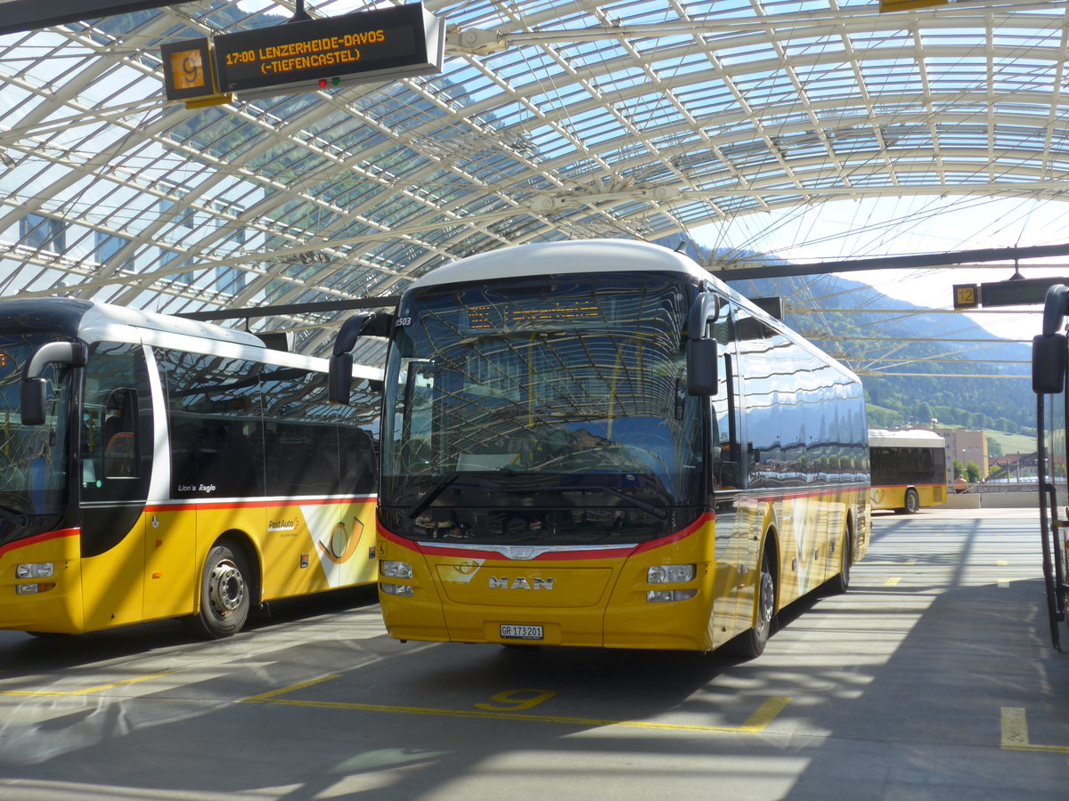 (180'403) - PostAuto Graubnden - GR 173'201 - MAN am 22. Mai 2017 in Chur, Postautostation