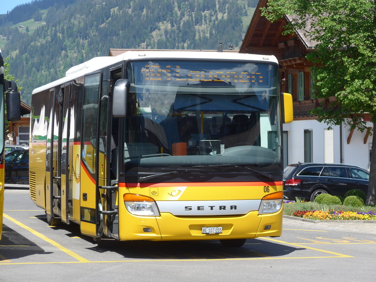 (180'782) - Kbli, Gstaad - Nr. 6/BE 107'055 - Setra am 26. Mai 2017 beim Bahnhof Gstaad