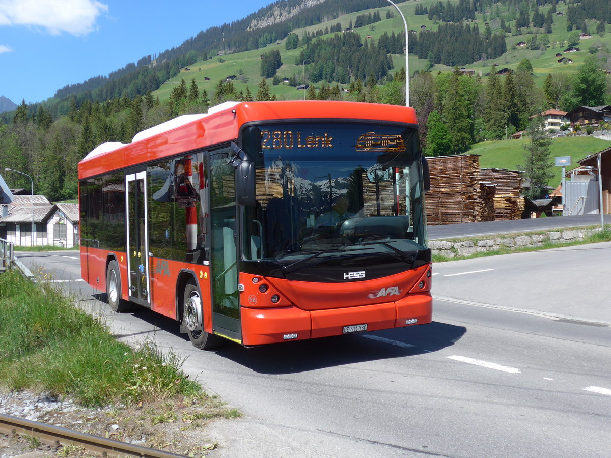 (180'793) - AFA Adelboden - Nr. 56/BE 611'030 - Scania/Hess am 26. Mai 2017 in Lenk, Lenkstrasse