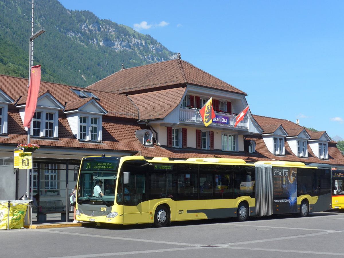 (181'017) - STI Thun - Nr. 167/BE 752'167 - Mercedes am 11. Juni 2017 beim Bahnhof Interlaken Ost