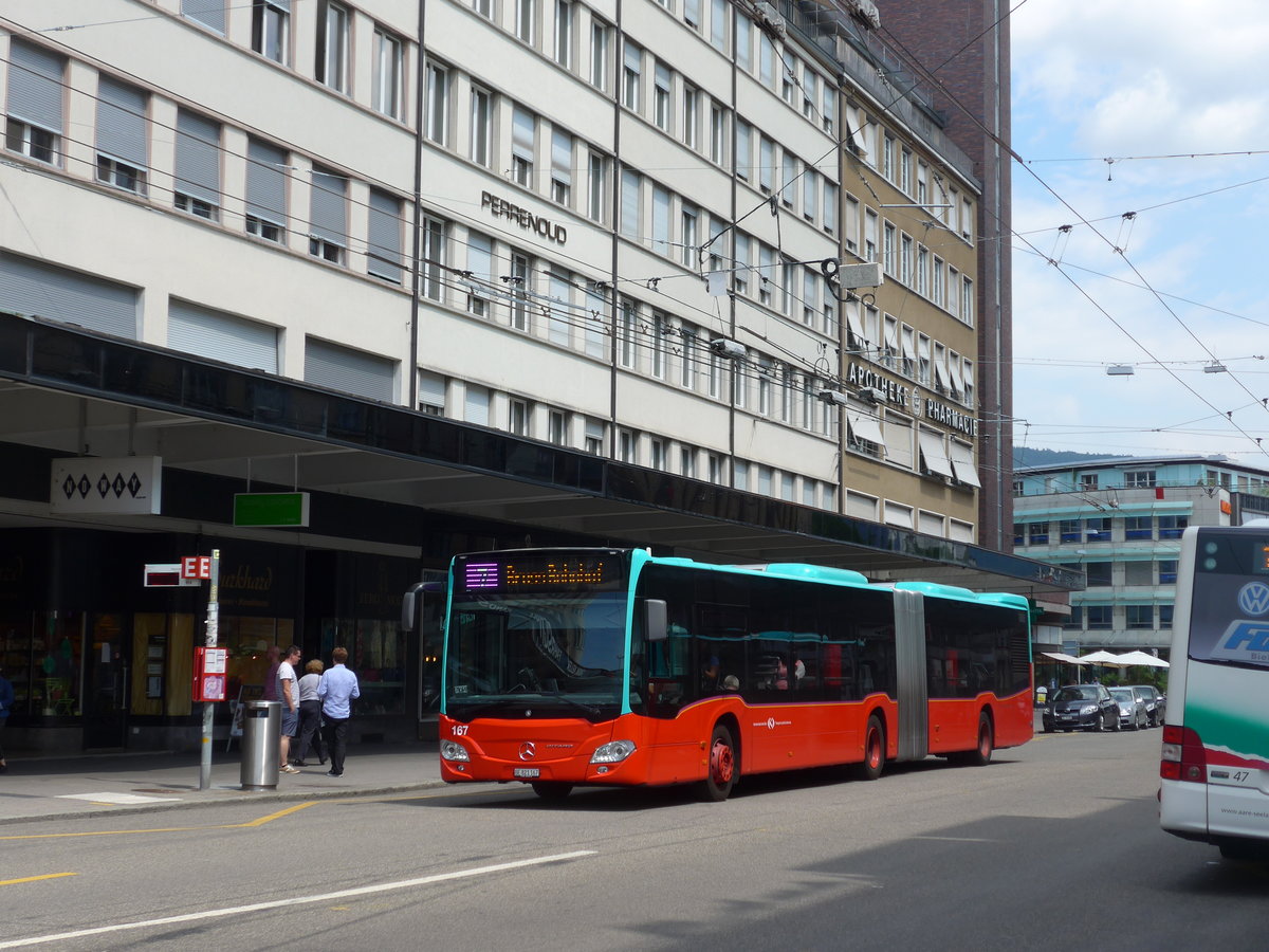 (181'040) - VB Biel - Nr. 167/BE 821'167 - Mercedes am 12. Juni 2017 beim Bahnhof Biel