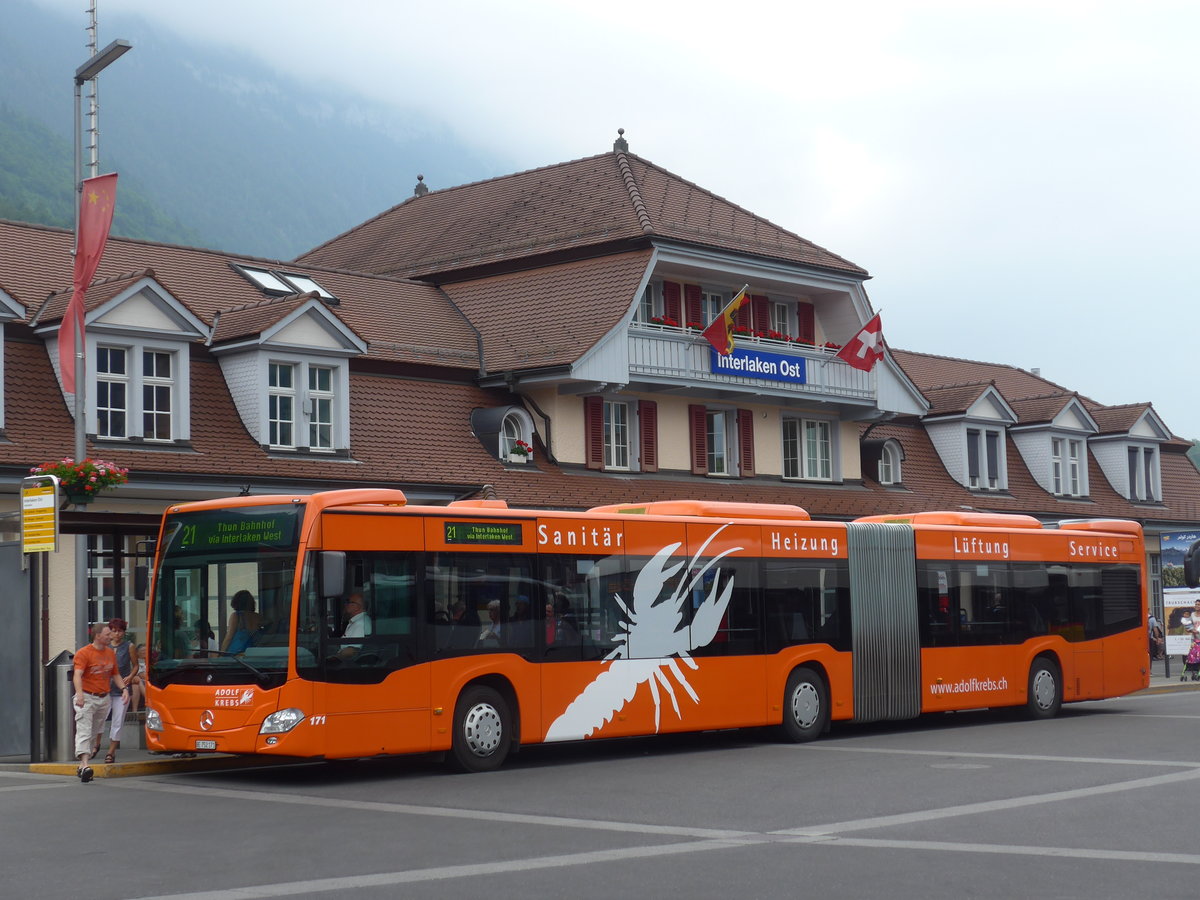 (181'366) - STI Thun - Nr. 171/BE 752'171 - Mercedes am 24. Juni 2017 beim Bahnhof Interlaken Ost