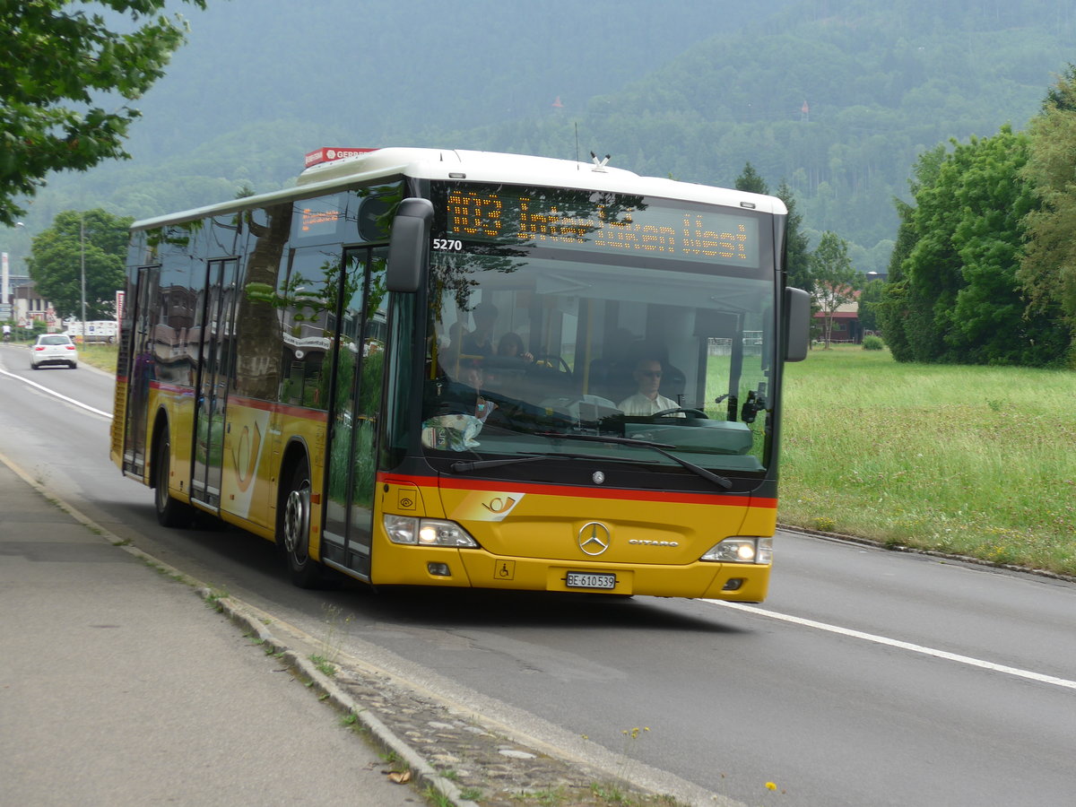 (181'372) - PostAuto Bern - Be 610'539 - Mercedes (ex BE 700'281; ex Schmocker, Stechelberg Nr. 2) am 24. Juni 2017 in Interlaken, Untere Bnigstrasse