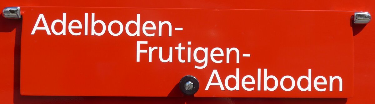(181'642) - Routentafel - Adelboden-Frutigen-Adelboden - am 1. Juli 2017 in Frutigen, Garage AFA