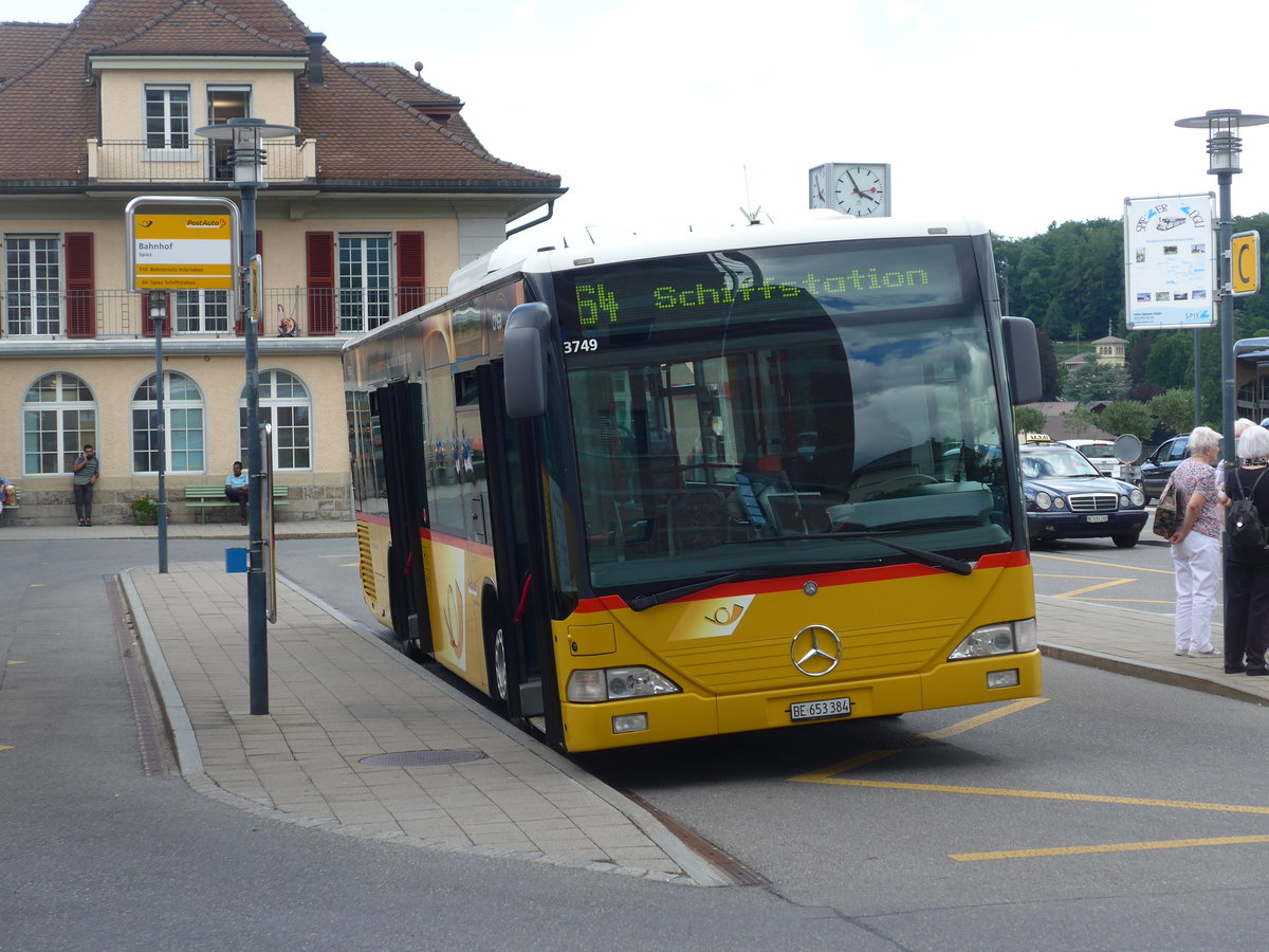 (182'051) - PostAuto Bern - BE 653'384 - Mercedes (ex Nr. 532; ex BE 610'544; ex BE 614'044) am 12. Juli 2017 beim Bahnhof Spiez