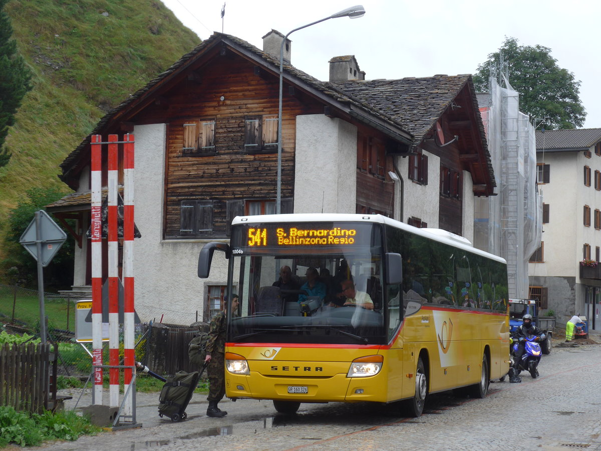 (182'247) - PostAuto Graubnden - GR 160'326 - Setra (ex AutoPostale Ticino) am 24. Juli 2017 in Splgen, Dorf (prov. Haltestelle)