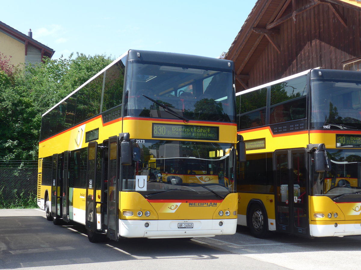 (182'605) - PostAuto Ostschweiz - AR 14'840 - Neoplan (ex P 27'018) am 3. August 2017 in Frauenfeld, Jugendmusikschule