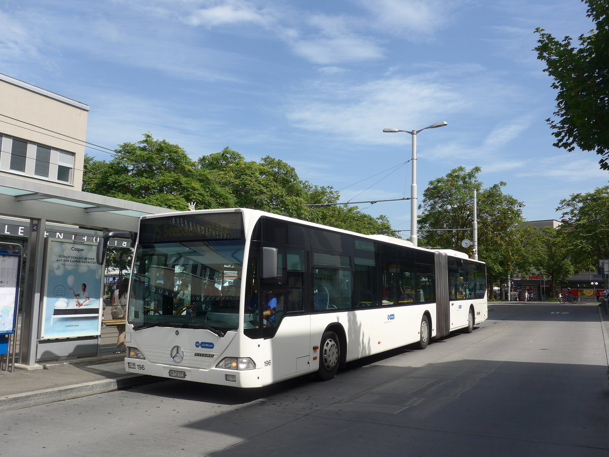 (182'656) - VBZ Zrich - Nr. 196/ZH 730'553 - Mercedes (ex Welti-Furrer, Bassersdorf Nr. 96) am 3. August 2017 in Zrich, Schwamendingerplatz