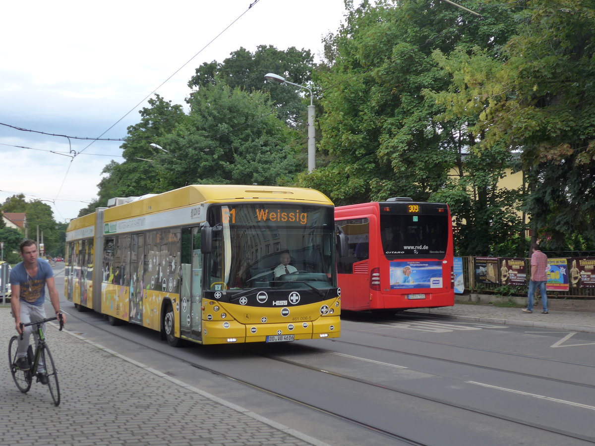 (183'180) - DVB Dresden - Nr. 461'006/DD-VB 4616 - Hess am 9. August 2017 in Dresden, Schillerplatz