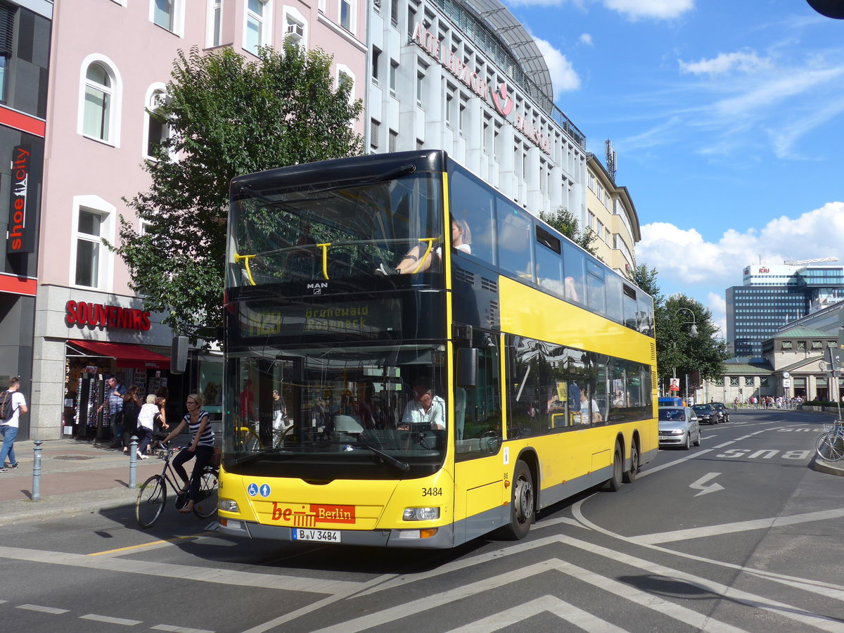 (183'212) - BVG Berlin - Nr. 3484/B-V 3484 - MAN am 9. August 2017 in Berlin, Tauentzienstrasse