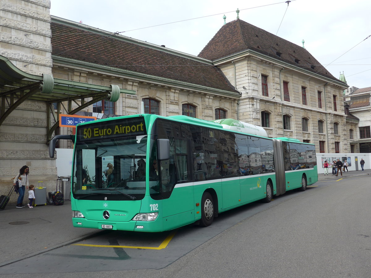 (183'767) - BVB Basel - Nr. 702/BS 6661 - Mercedes am 21. August 2017 beim Bahnhof Basel