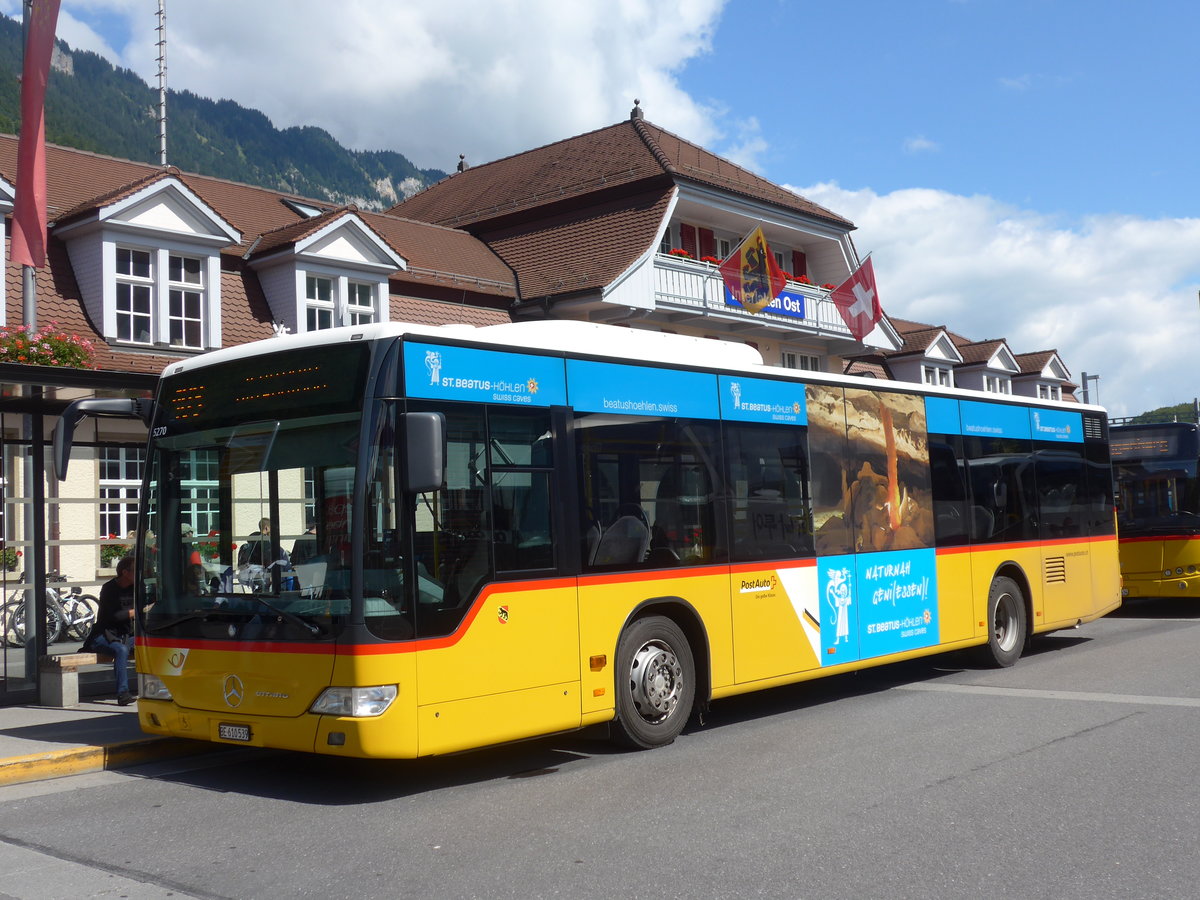 (184'558) - PostAuto Bern - BE 610'539 - Mercedes (ex BE 700'281; ex Schmocker, Stechelberg Nr. 2) am 3. September 2017 beim Bahnhof Interlaken Ost