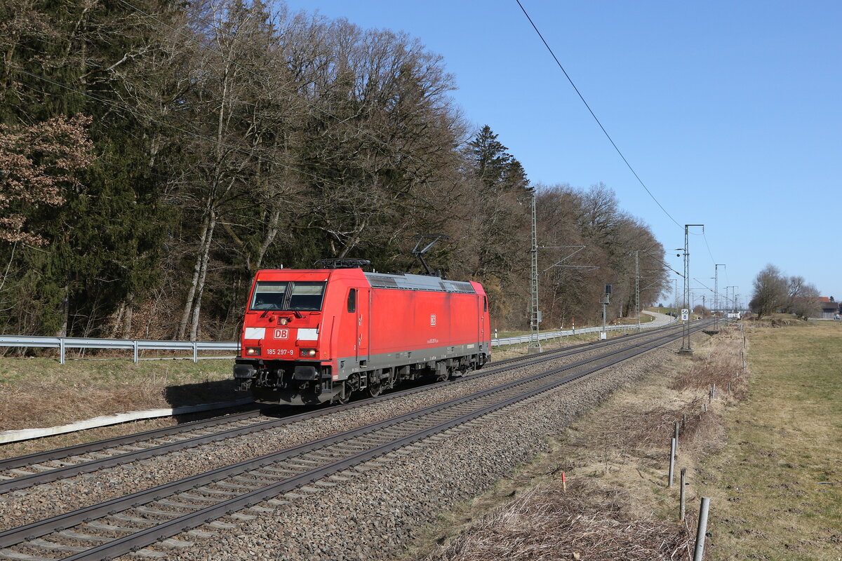 185 297 auf dem Weg zum n�chsten Einsatz am 6. M�rz 2025 bei Hufschlag.