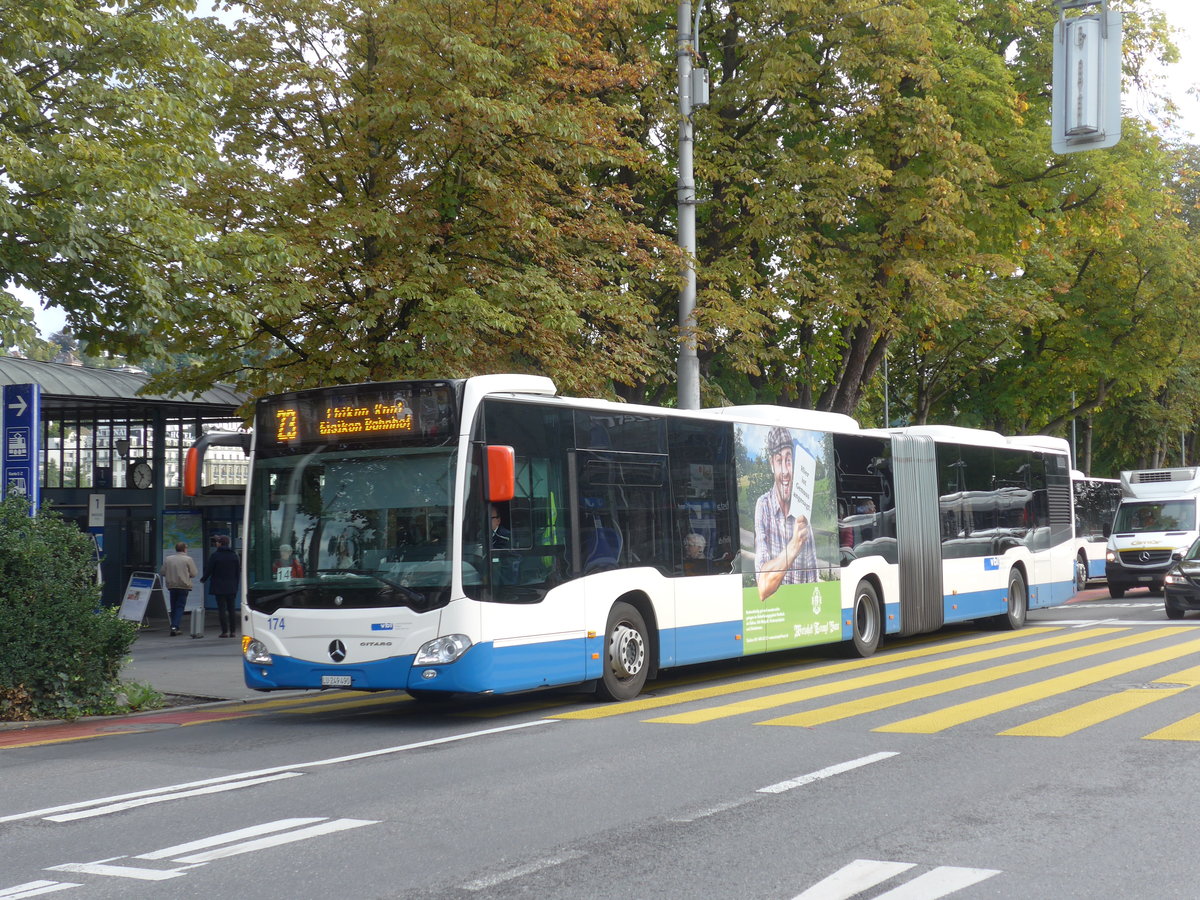 (185'168) - VBL Luzern - Nr. 174/LU 249'490 - Mercedes am 18. September 2017 beim Bahnhof Luzern