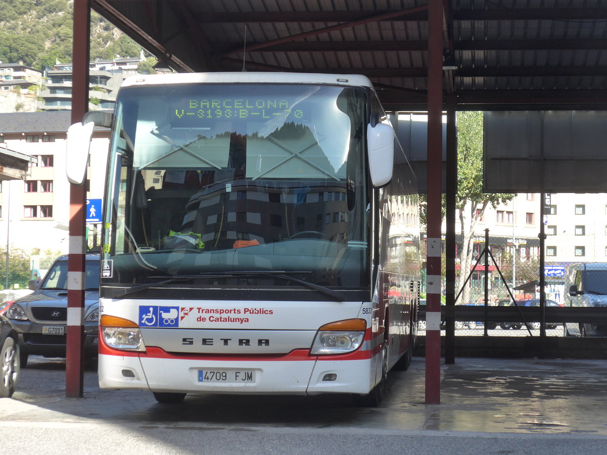 (185'475) - Aus Spanien: TPC Catalunya - Nr. 5832/4709 FJM - Setra am 28. September 2017 in Andorra la Vella, Busbahnhof