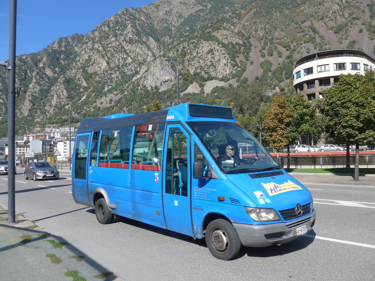 (185'480) - Hispano Andorrana, Andorra la Vella - H6783 - Mercedes am 28. September 2017 in Andorra la Vella