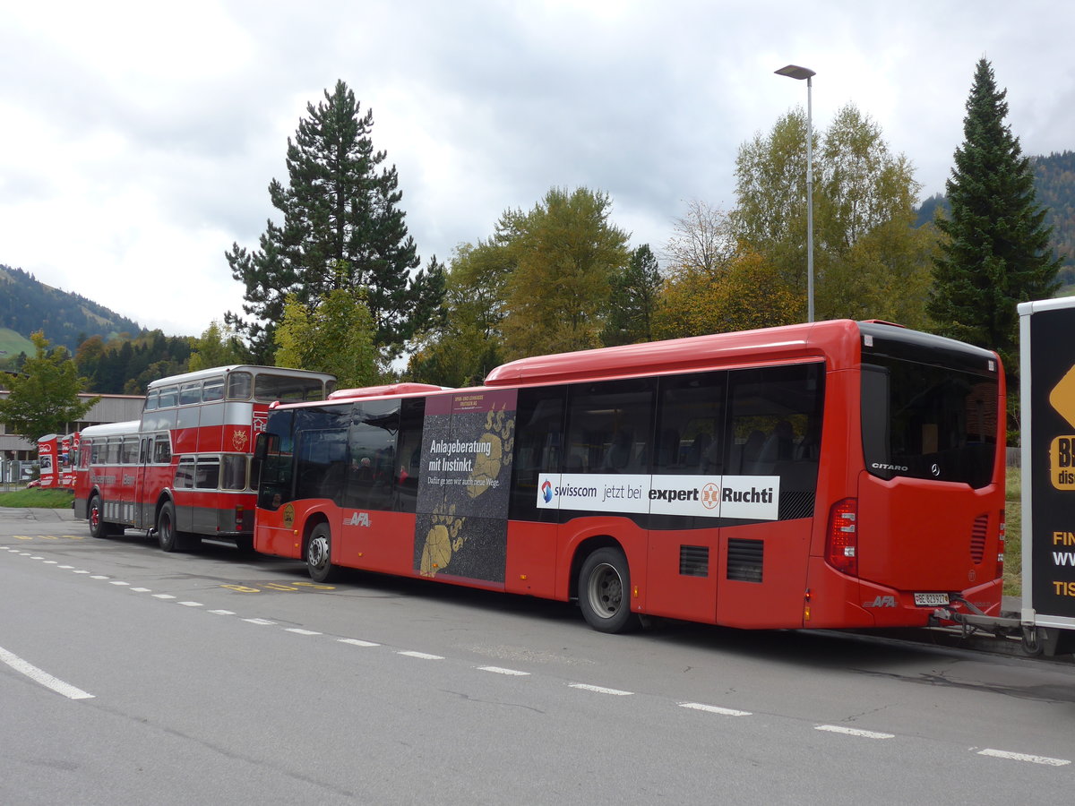 (185'783) - AFA Adelboden - Nr. 97/BE 823'927 - Mercedes am 8. Oktober 2017 beim Bahnhof Frutigen
