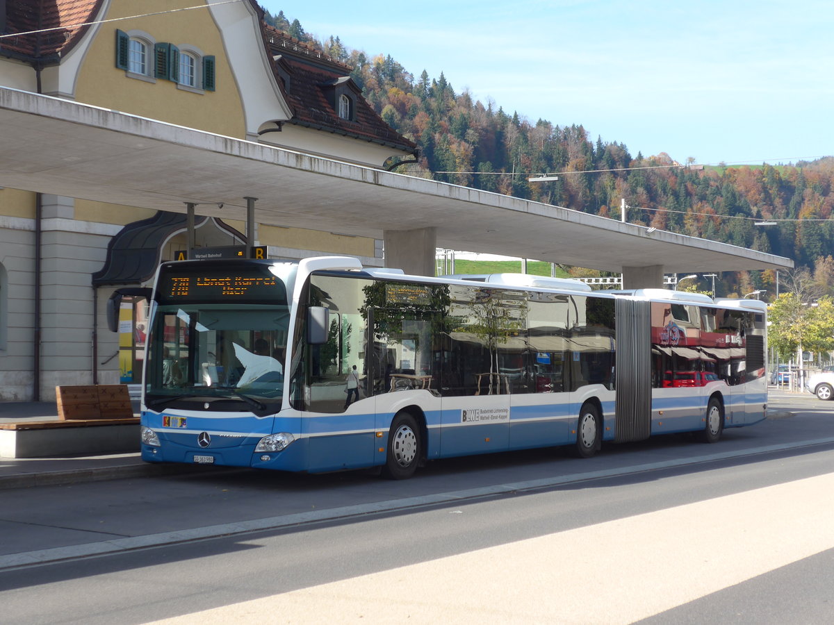 (185'922) - BLWE Wattwil - Nr. 4/SG 363'980 - Mercedes am 19. Oktober 2017 beim Bahnhof Wattwil