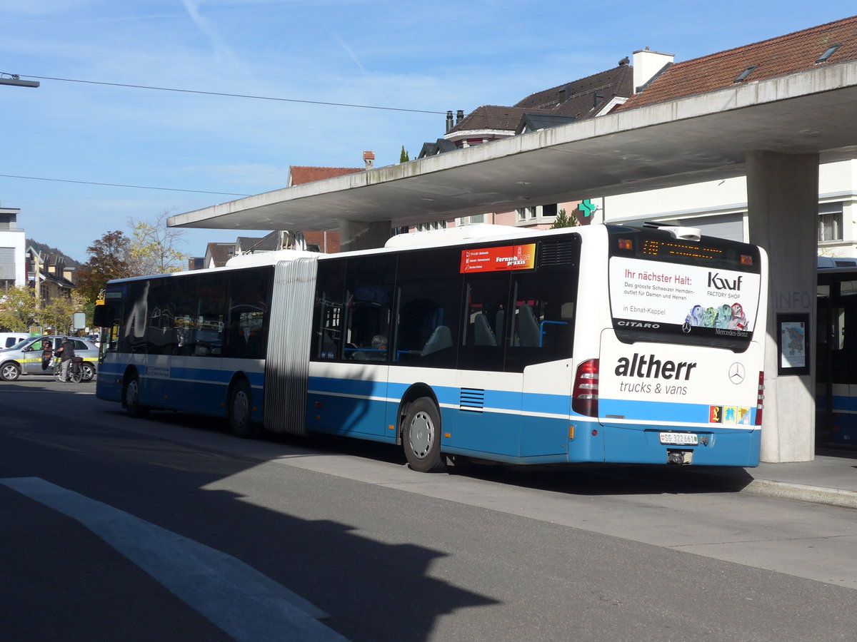 (185'924) - BLWE Wattwil - Nr. 5/SG 322'661 - Mercedes am 19. Oktober 2017 beim Bahnhof Wattwil