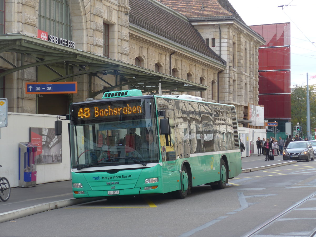 (186'063) - MAB Basel - Nr. 33/BS 2673 - MAN am 21. Oktober 2017 beim Bahnhof Basel