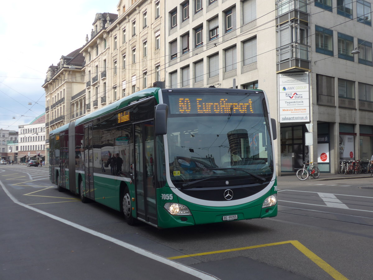 (186'070) - BVB Basel - Nr. 7055/BS 99'355 - Mercedes am 21. Oktober 2017 beim Bahnhof Basel