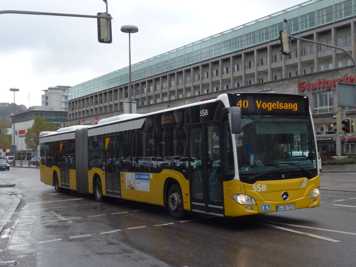 (186'514) - SSB Stuttgart - S-SB 7219 - Mercedes am 13. November 2017 beim Hauptbahnhof Stuttgart