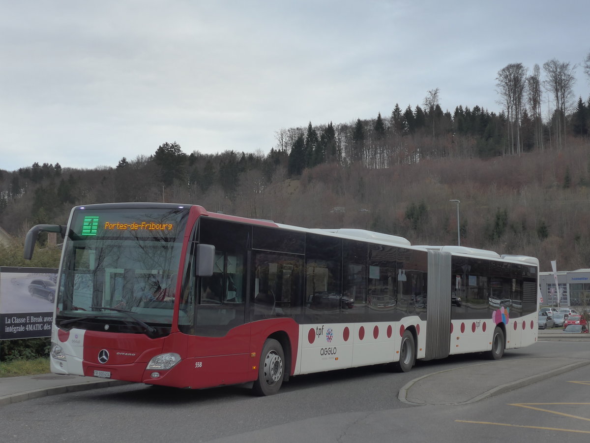 (186'708) - TPF Fribourg - Nr. 558/FR 300'414 - Mercedes am 27. November 2017 in Marly, Grin