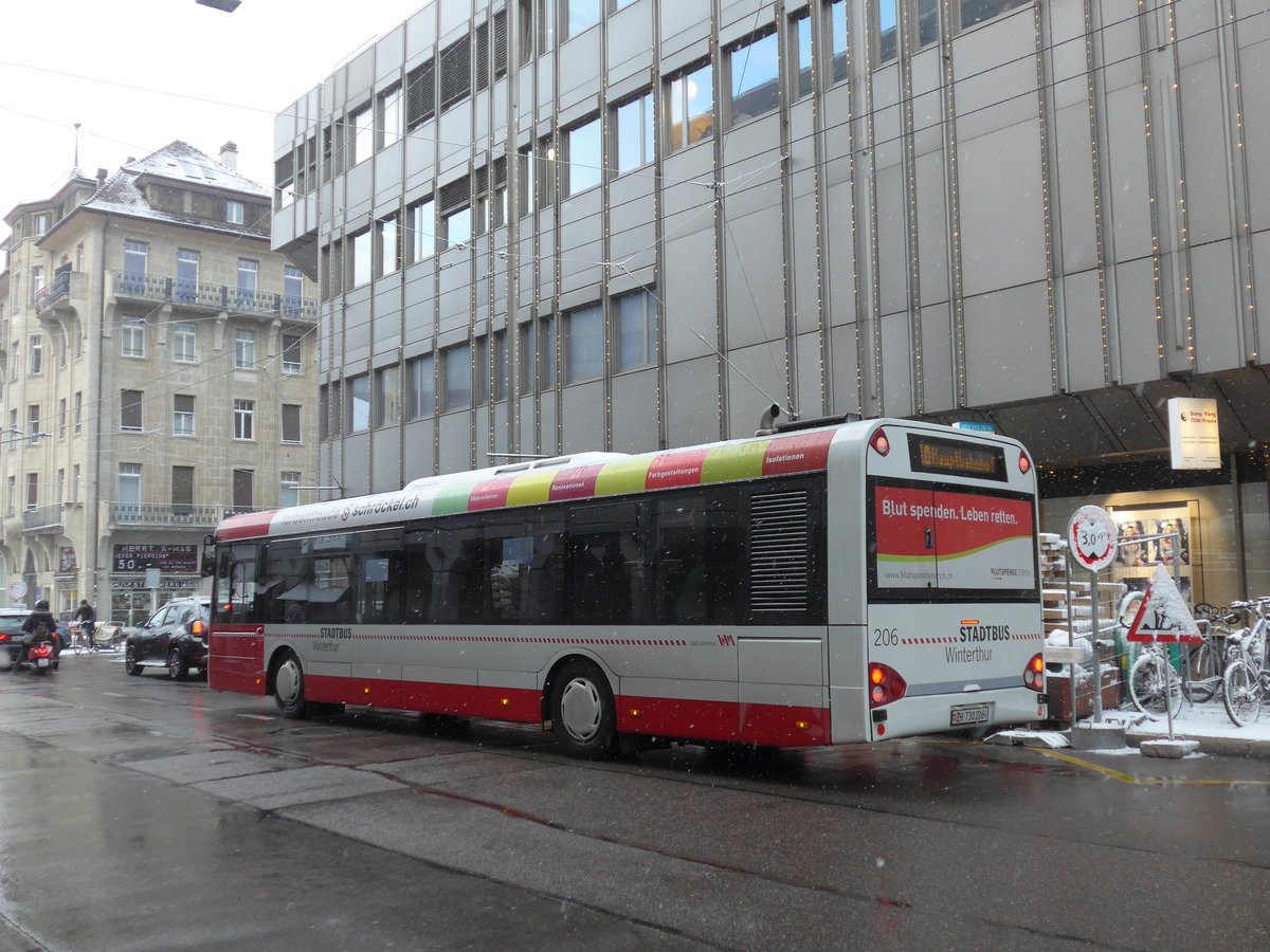 (186'908) - SW Winterthur - Nr. 206/ZH 730'206 - Solaris am 9. Dezember 2017 in Winterthur, Bankstrasse