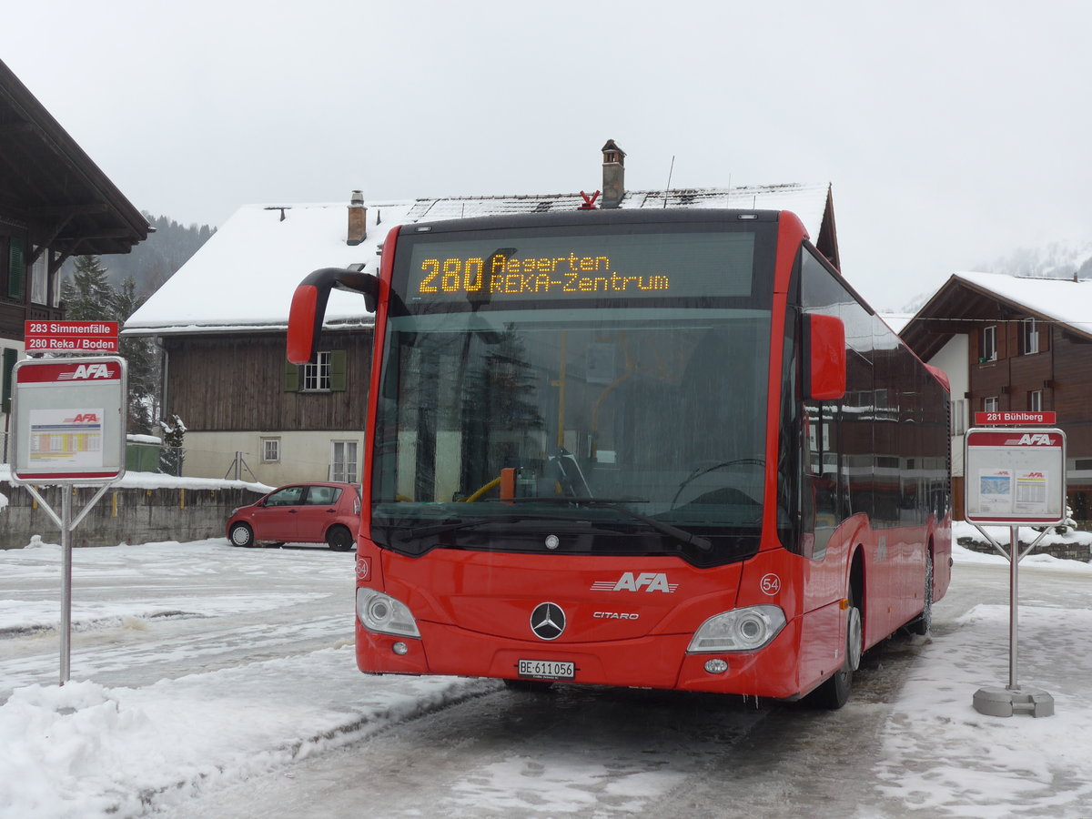 (186'940) - AFA Adelboden - Nr. 54/BE 611'056 - Mercedes am 10. Dezember 2017 beim Bahnhof Lenk