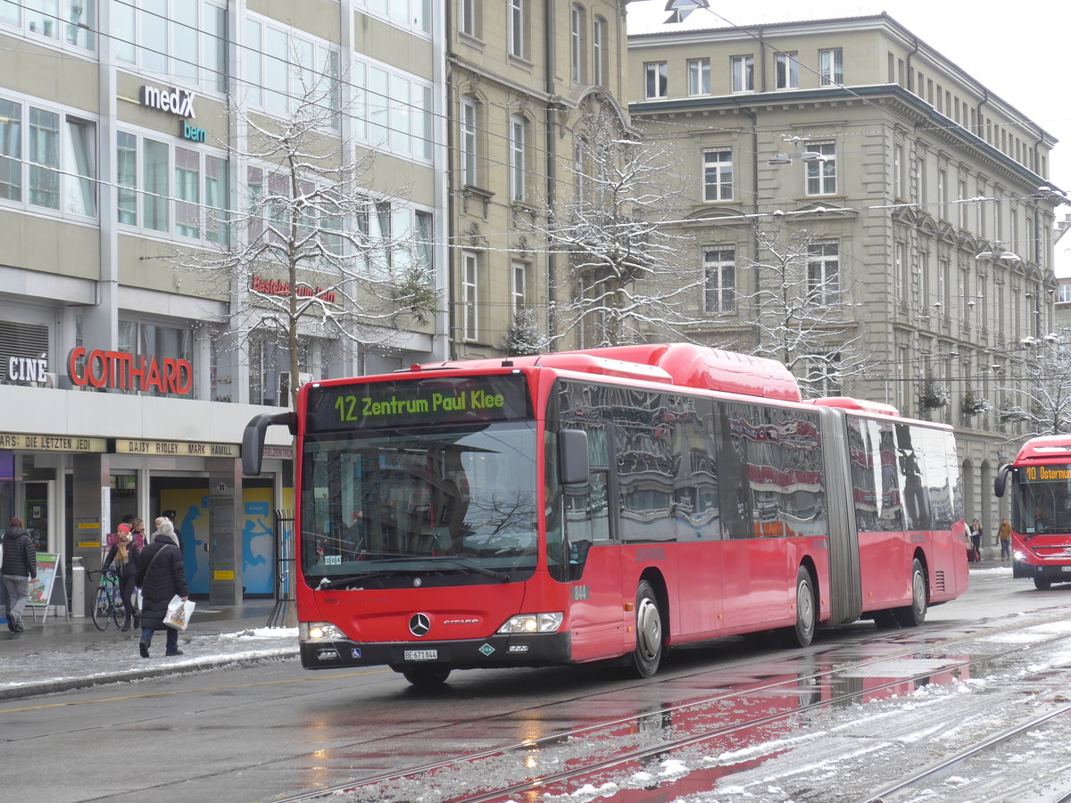 (187'034) - Bernmobil, Bern - Nr. 844/BE 671'844 - Mercedes am 18. Dezember 2017 beim Bahnhof Bern