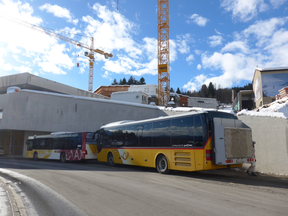 (187'396) - PostAuto Graubnden - GR 173'204 - MAN am 26. Dezember 2017 in Flims, Bergbahnen