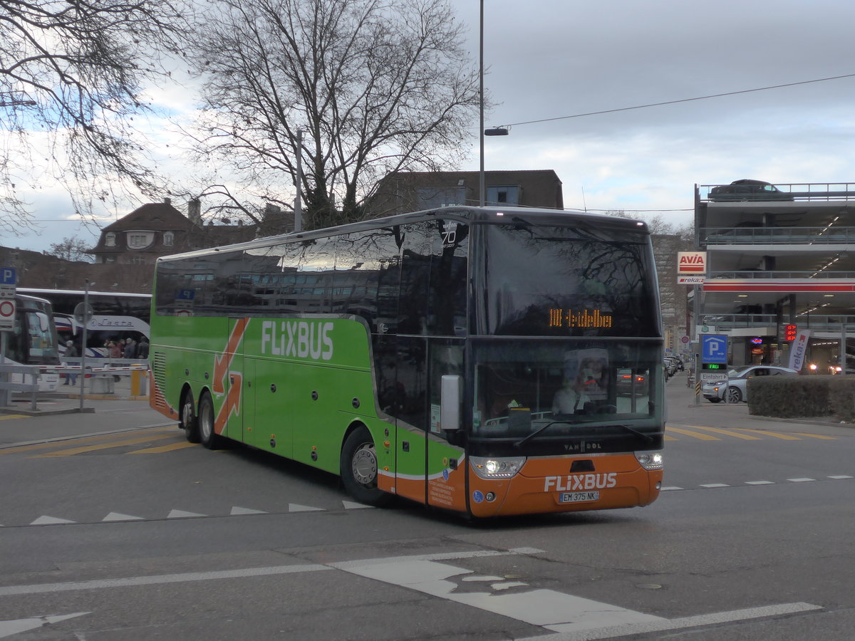 (187'453) - Aus Frankreich: Flixbus - EM 375 NK - Van Hool am 26. Dezember 2017 in Zrich, Sihlquai