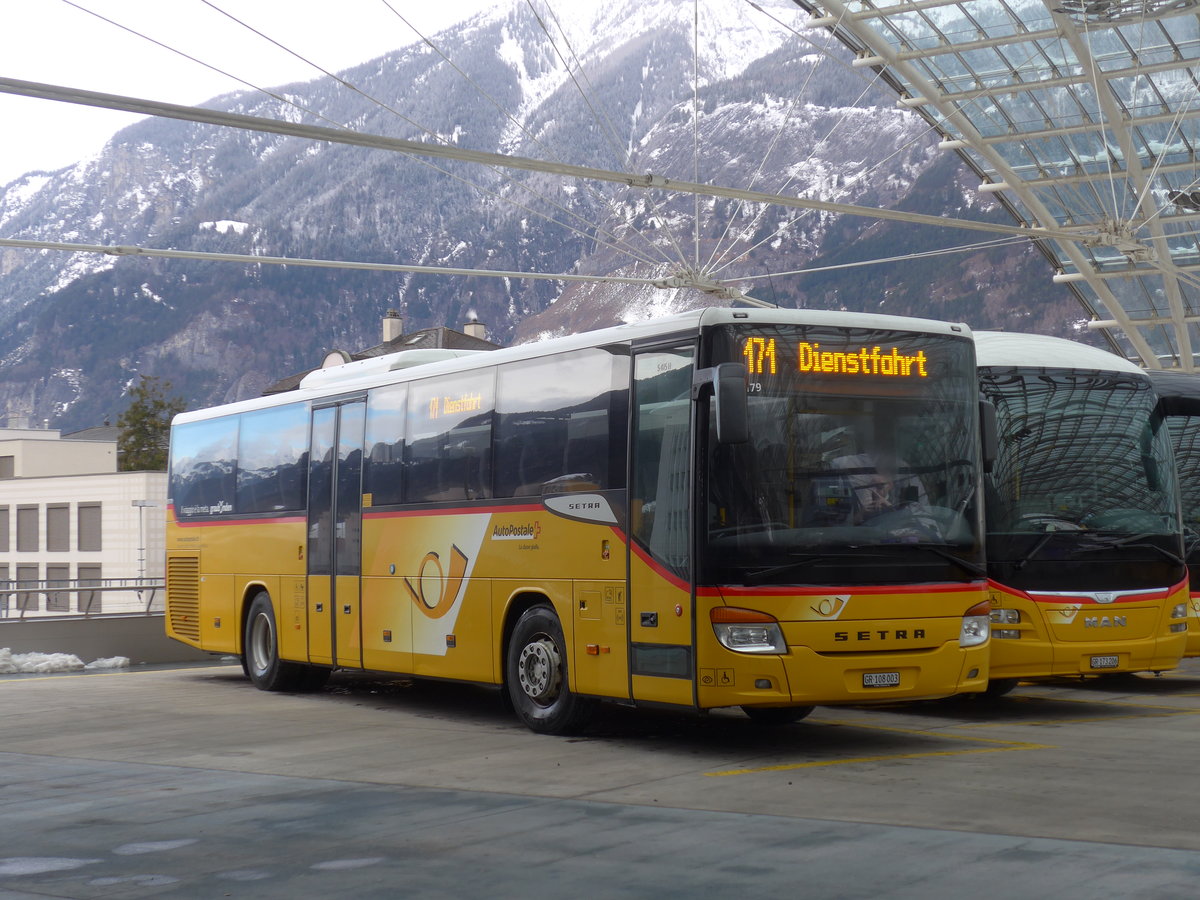 (187'536) - TpM, Mesocco - Nr. 3/GR 108'003 - Setra am 1. Januar 2018 in Chur, Postautostation