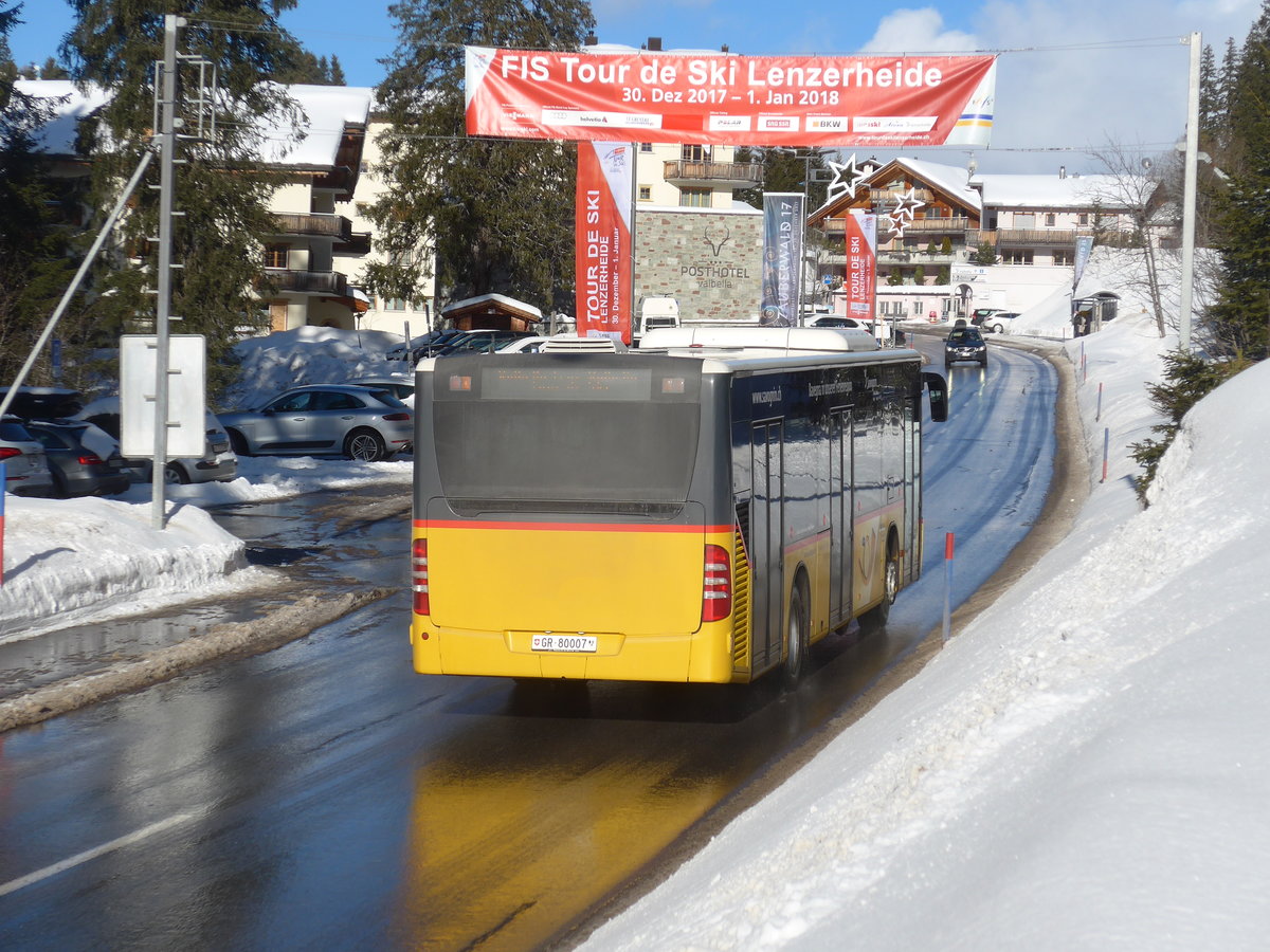(187'587) - Reptrans, Salouf - GR 80'007 - Mercedes (ex PostAuto Nordschweiz) am 1. Januar 2018 in Valbella, Tour de Ski