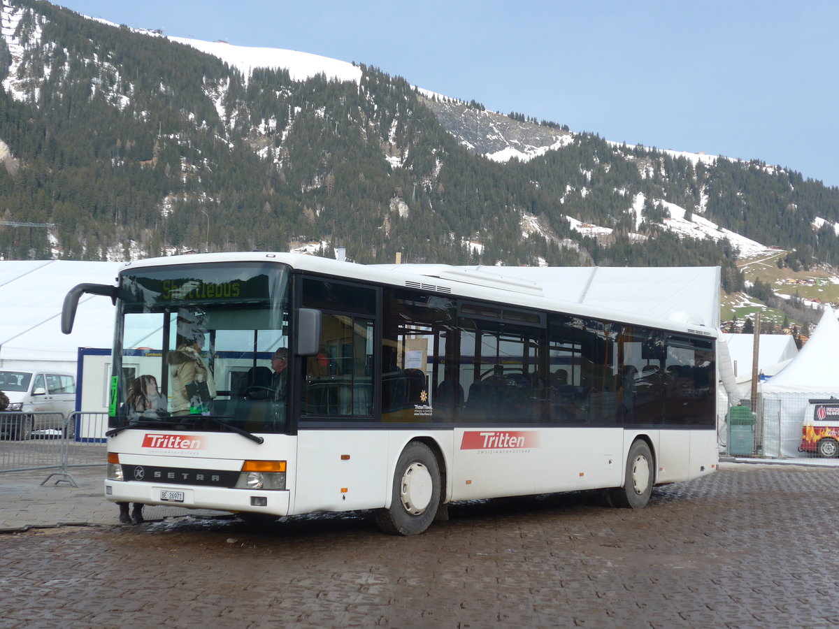 (187'764) - Tritten, Zweisimmen - Nr. 52/BE 26'971 - Setra (ex Interbus, Yverdon Nr. 52; ex AAGL Liestal Nr. 63) am 7. Januar 2018 in Adelboden, Weltcup