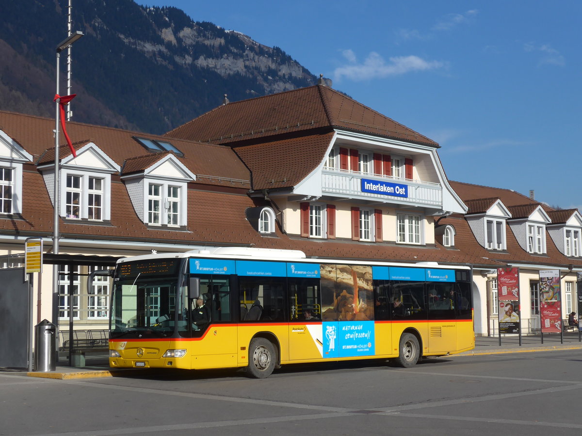(187'898) - PostAuto Bern - BE 610'539 - Mercedes (ex BE 700'281; ex Schmocker, Stechelberg Nr. 2) am 8. Januar 2018 beim Bahnhof Interlaken Ost