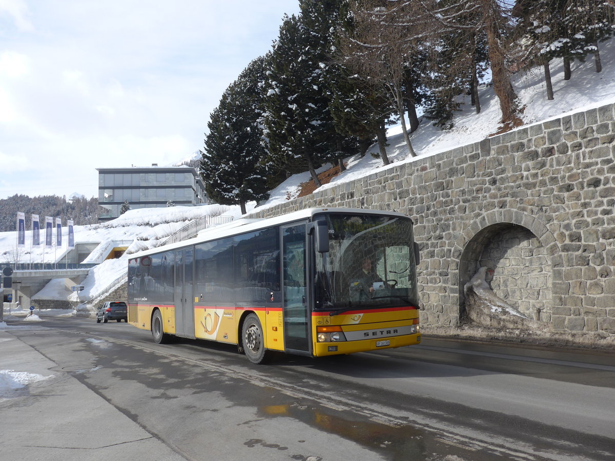 (188'127) - PostAuto Graubnden - GR 160'388 - Setra am 3. Februar 2018 beim Bahnhof St. Moritz