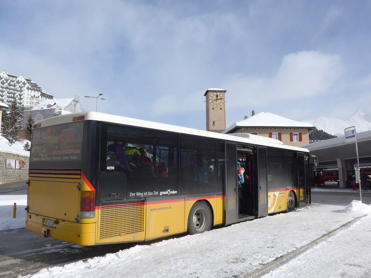 (188'128) - PostAuto Graubnden - GR 160'388 - Setra am 3. Februar 2018 beim Bahnhof St. Moritz