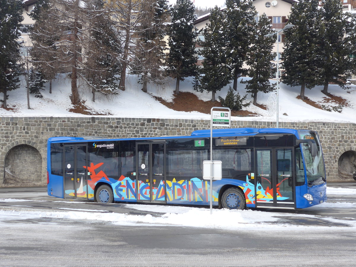 (188'165) - SBC Chur - Nr. 109/GR 100'109 - Mercedes am 3. Februar 2018 beim Bahnhof St. Moritz
