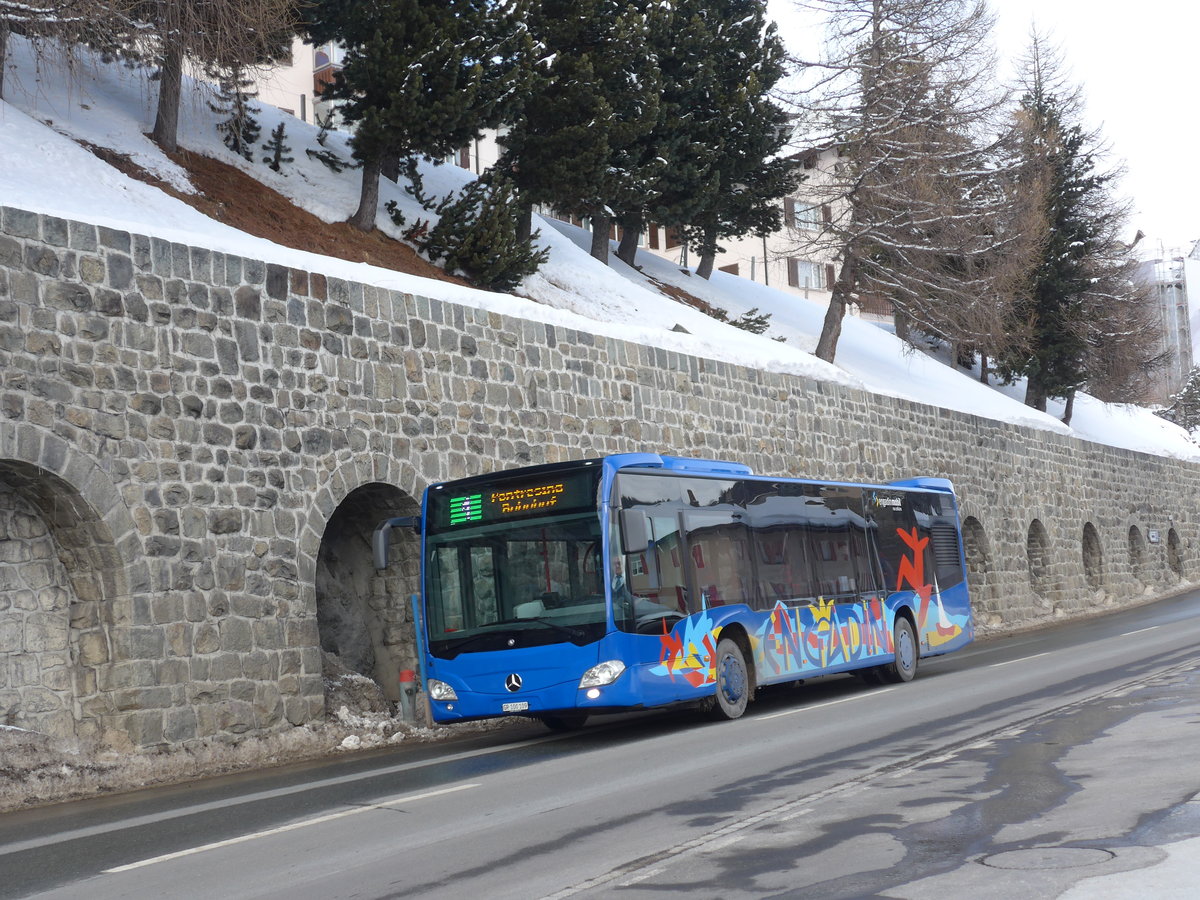 (188'166) - SBC Chur - Nr. 109/GR 100'109 - Mercedes am 3. Februar 2018 beim Bahnhof St. Moritz