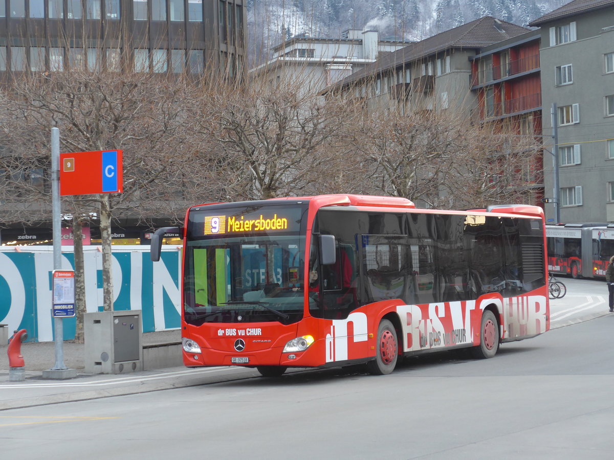 (188'184) - SBC Chur - Nr. 18/GR 97'518 - Mercedes am 3. Februar 2018 beim Bahnhof Chur
