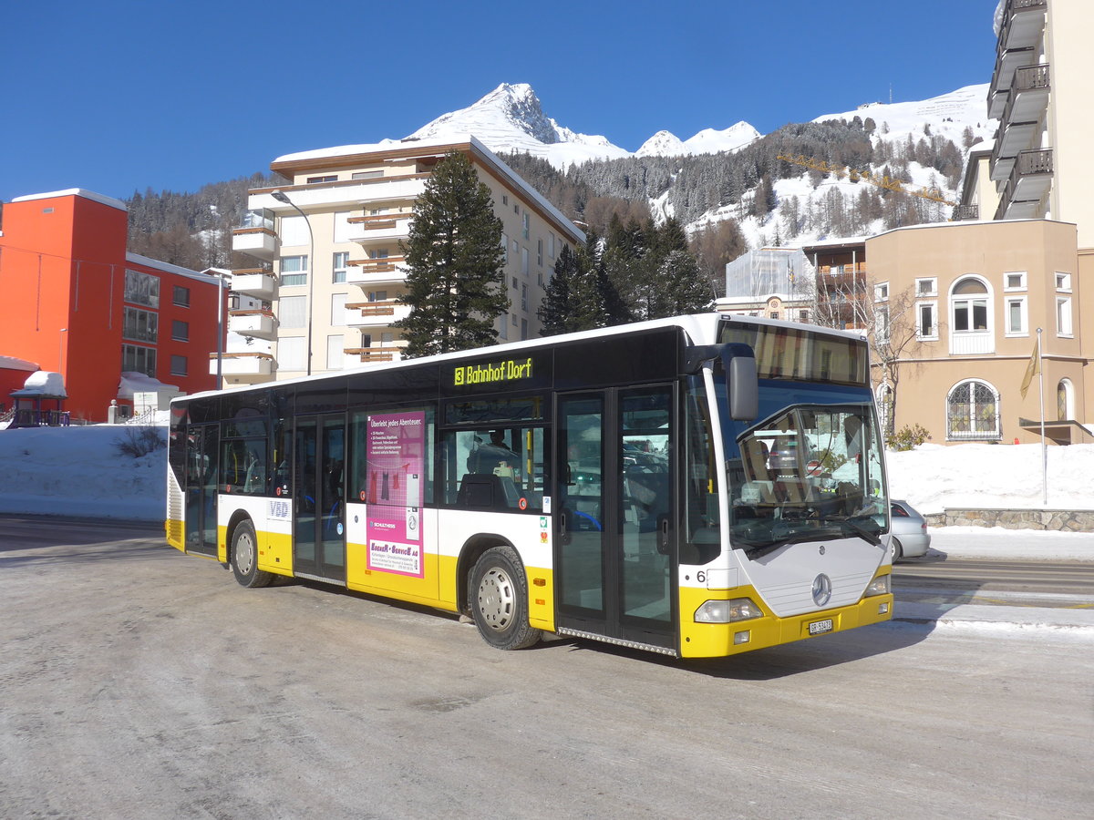 (188'502) - VBD Davos - Nr. 6/GR 53'473 - Mercedes am 13. Februar 2018 beim Bahnhof Davos Dorf