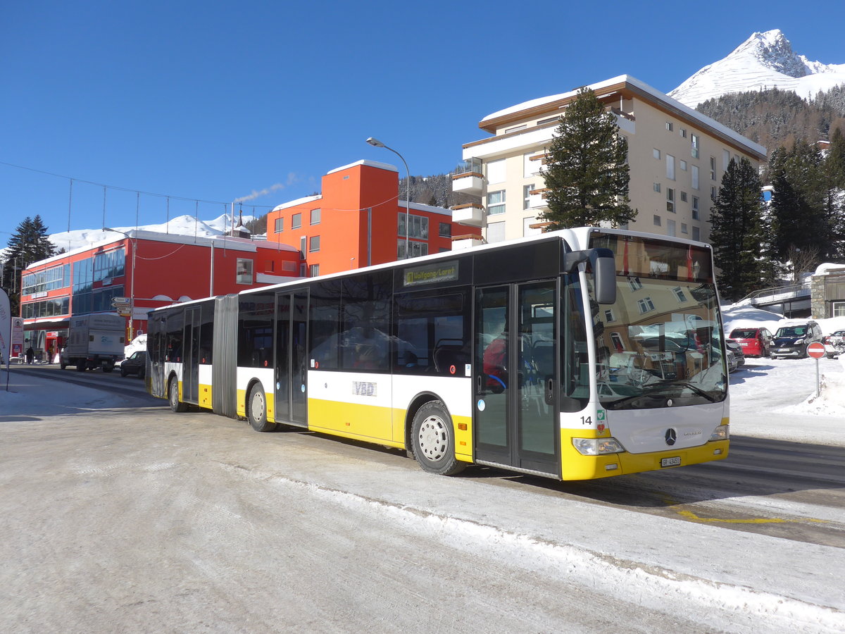 (188'513) - VBD Davos - Nr. 14/GR 43'451 - Mercedes am 13. Februar 2018 beim Bahnhof Davos Dorf