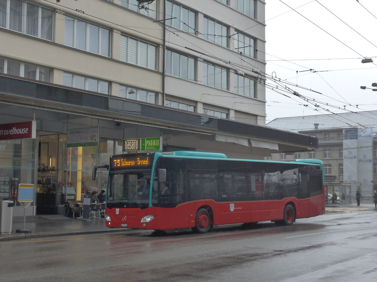 (188'680) - Binggeli, Studen - BE 20'044 - Mercedes am 15. Februar 2018 beim Bahnhof Biel