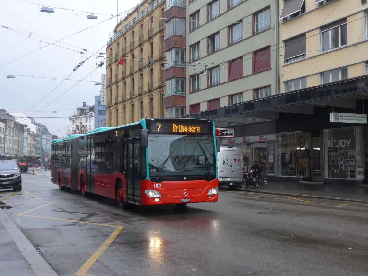 (188'709) - VB Biel - Nr. 162/BE 821'162 - Mercedes am 15. Februar 2018 beim Bahnhof Biel