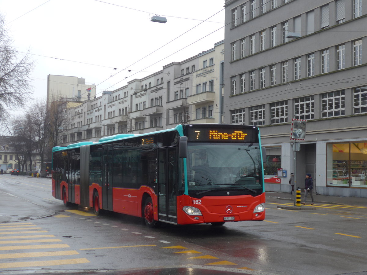 (188'734) - VB Biel - Nr. 162/BE 821'162 - Mercedes am 15. Februar 2018 beim Bahnhof Biel