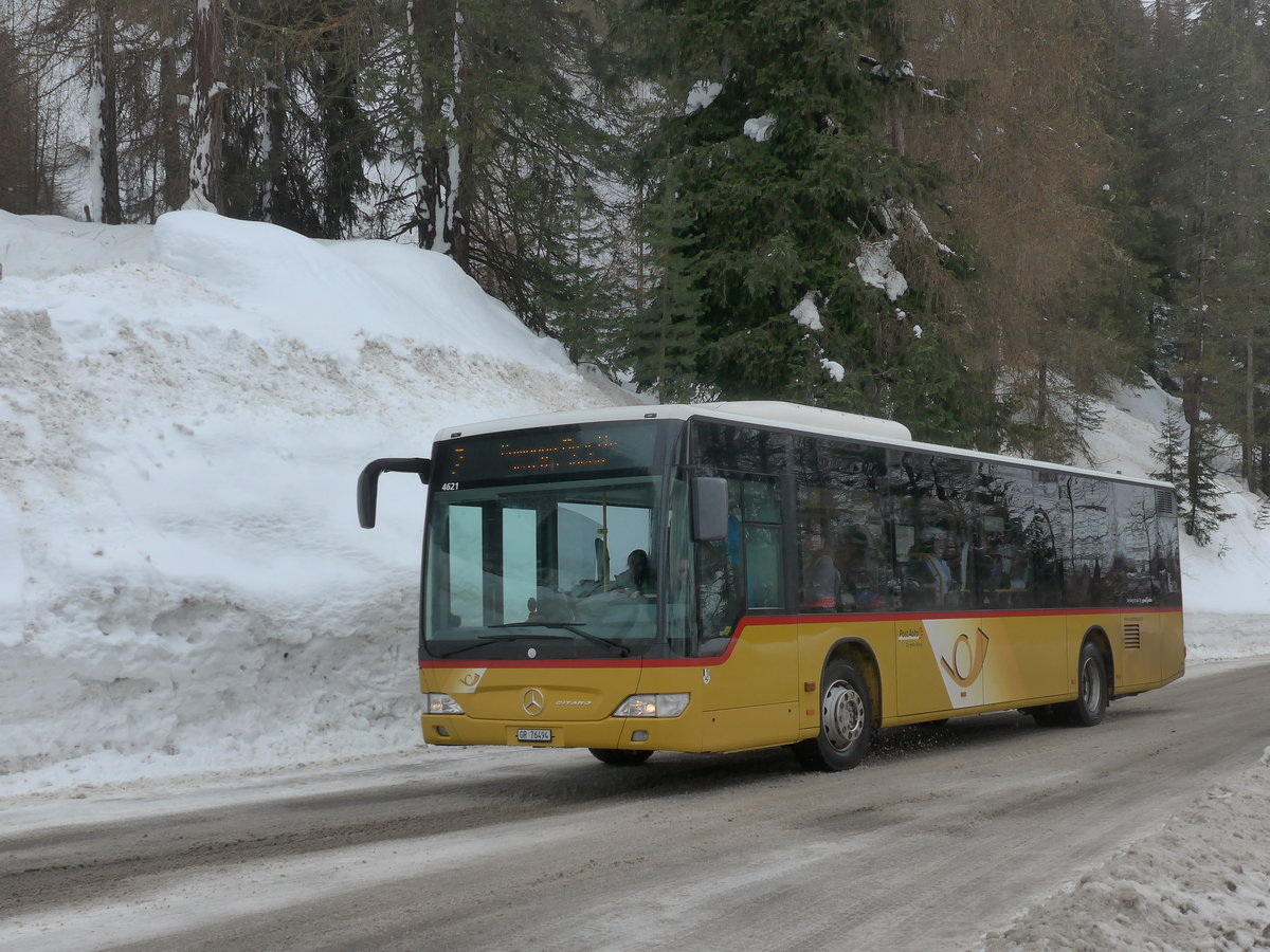 (188'781) - Jenal, Samnaun - GR 76'494 - Mercedes (ex PostAuto Nordschweiz) am 16. Februar 2018 in Samnaun, Bergbahnen