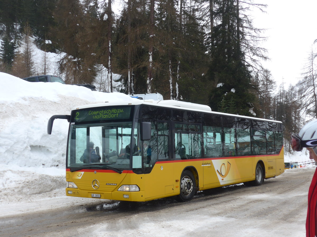 (188'786) - Jenal, Samnaun - GR 18'656 - Mercedes (ex PostAuto Graubnden) am 16. Februar 2018 in Samnaun, Bergbahnen